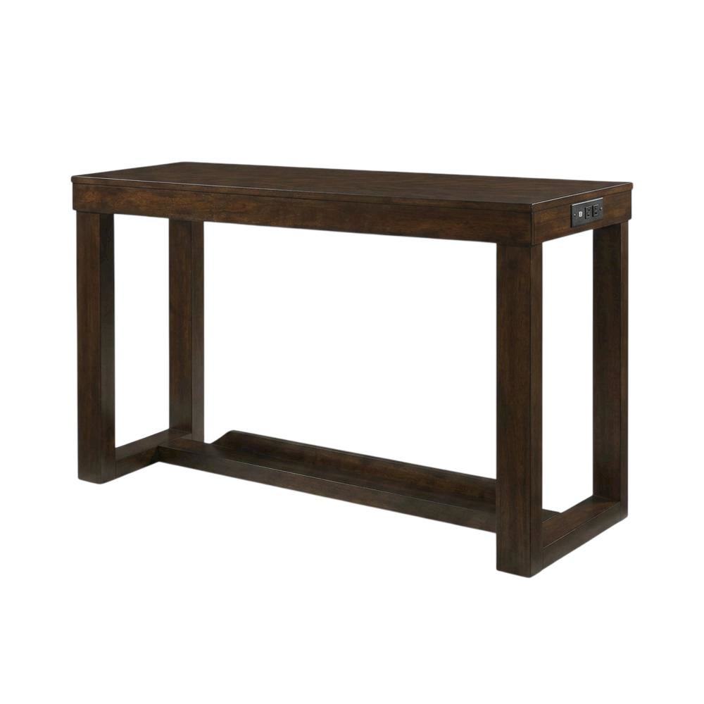 Transitional Bar Table with Shelf, Multi Counter Height Dining Table,Brown. Picture 5