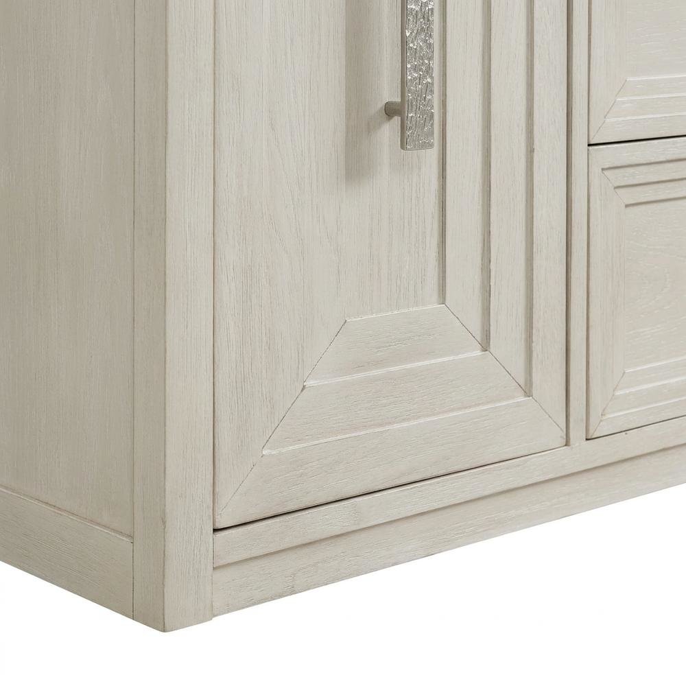 Oak Buffet Cabinet Sideboard with Storage, Credenza, Dining Room, Antique White. Picture 6