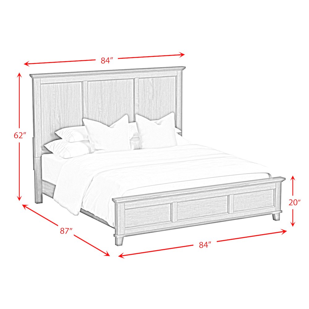Canterbury King Panel Bed in Grey. Picture 7
