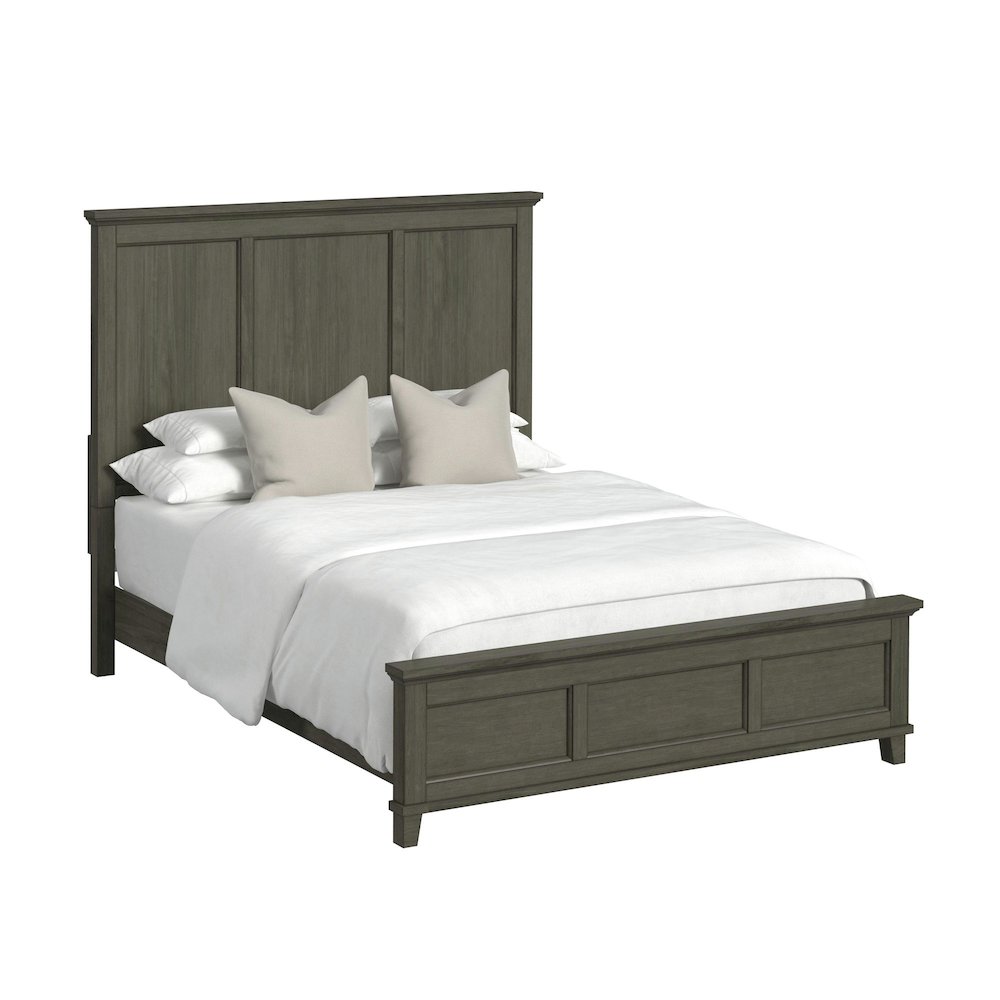 Canterbury Full Panel Bed in Grey. Picture 1