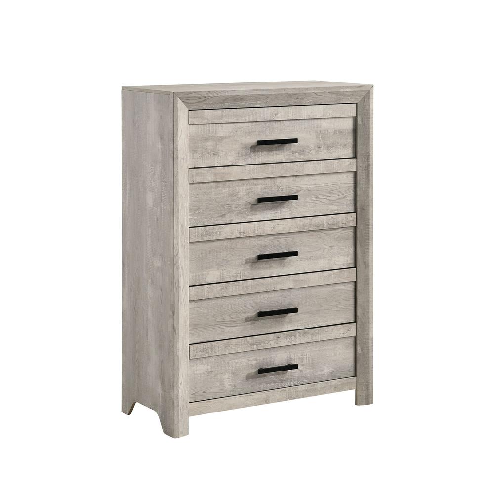 Keely Queen Panel 5PC Bedroom Set in White. Picture 5