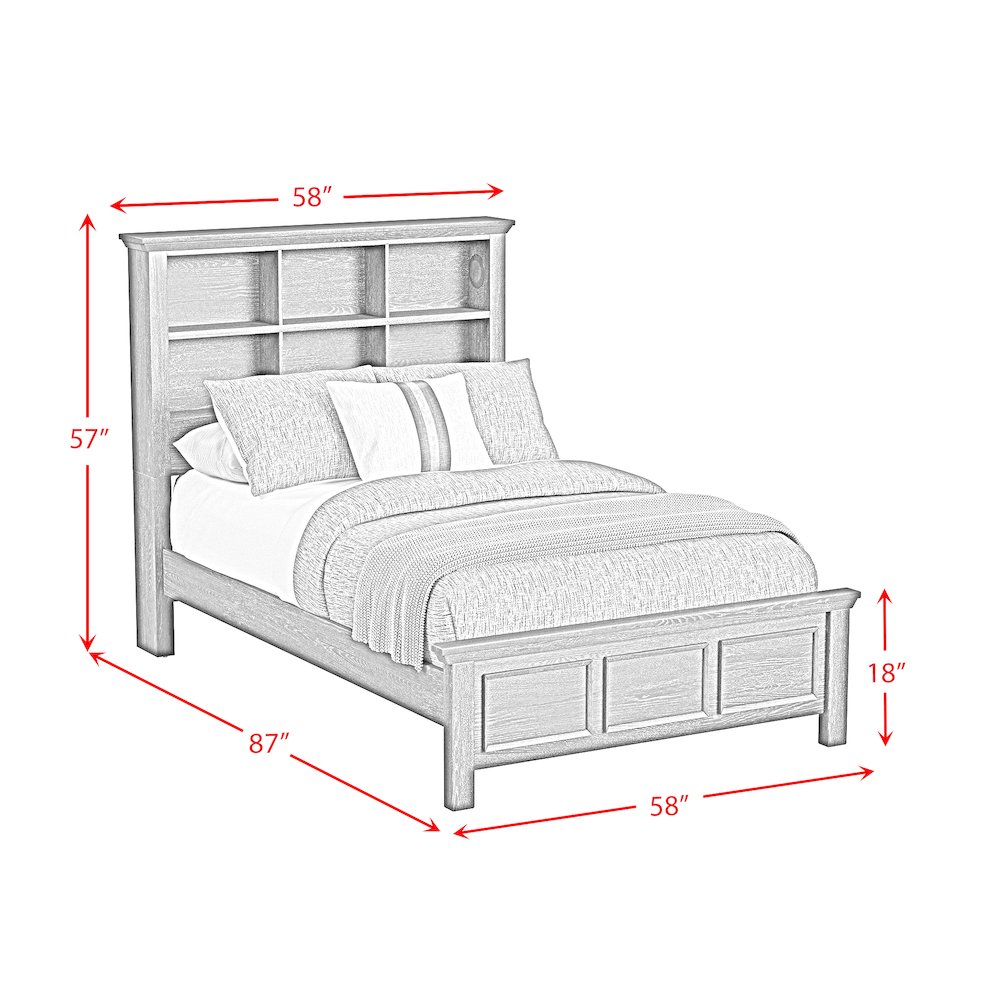 Hampton Kids Full Bookcase Bed in Charcoal. Picture 8