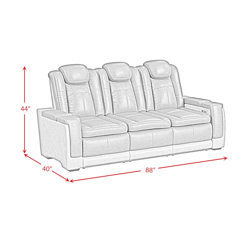 Power Motion Sofa with Power Headrest and PWS in Rocky Grey/Brown. Picture 14