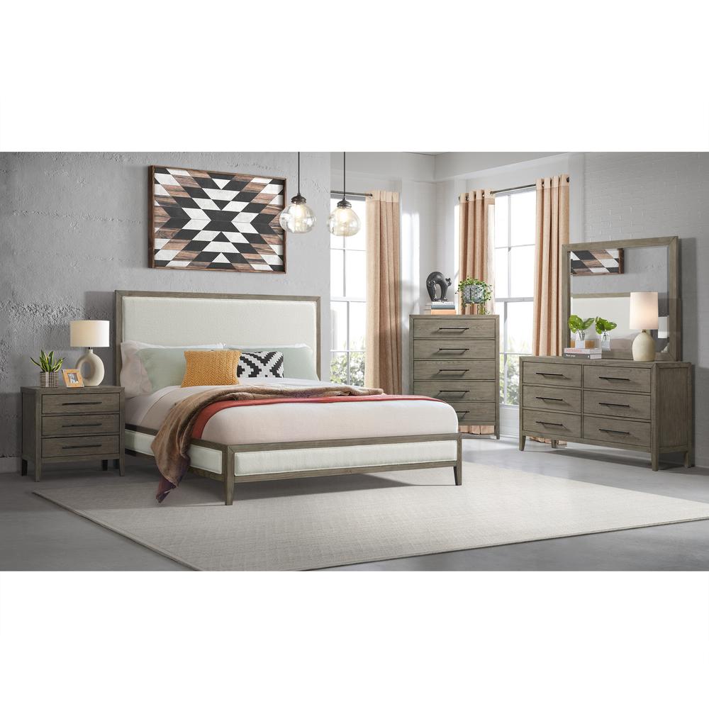 Armes 3-Drawer Nightstand in Grey. Picture 7