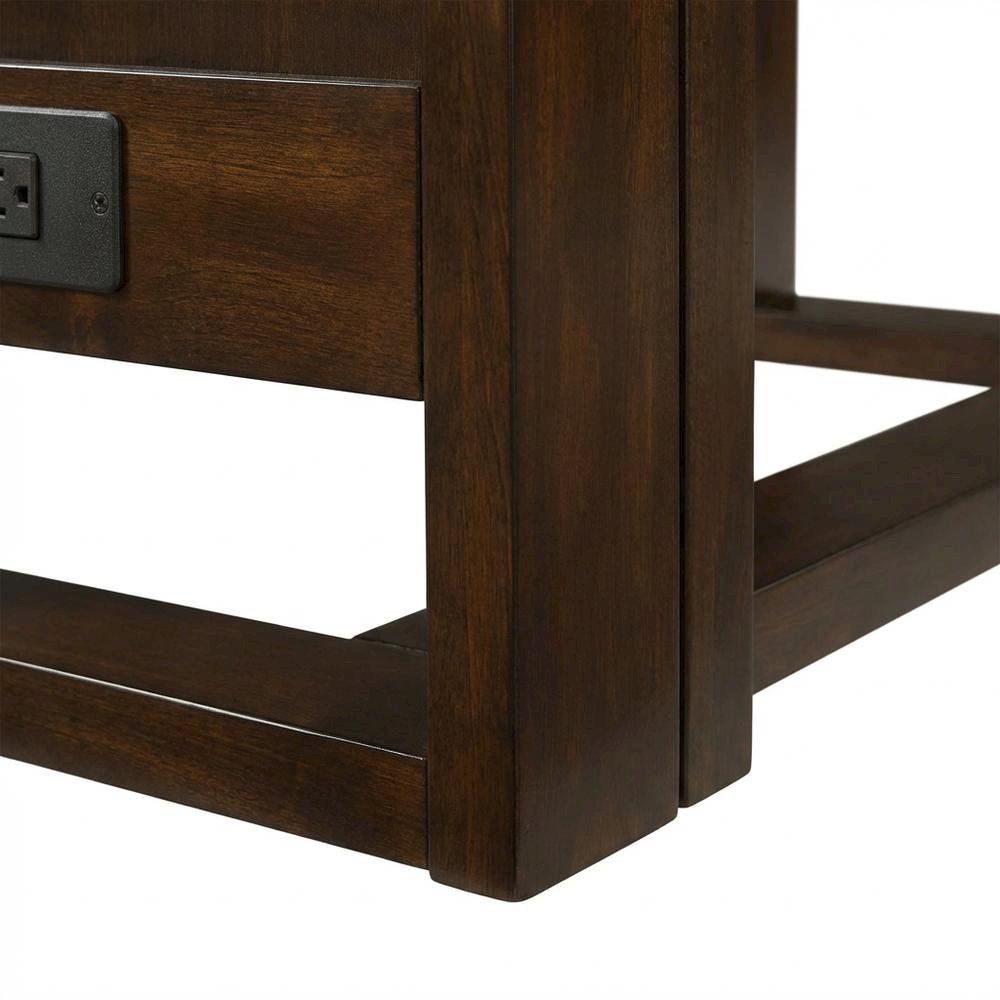 Transitional Bar Table with Shelf, Multi Counter Height Dining Table,Brown. Picture 7