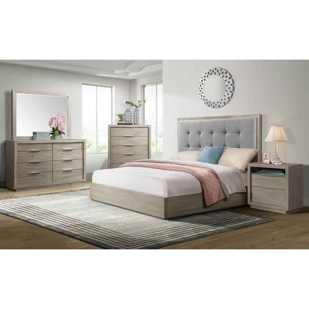 Cadia Queen Bed in Grey. Picture 4