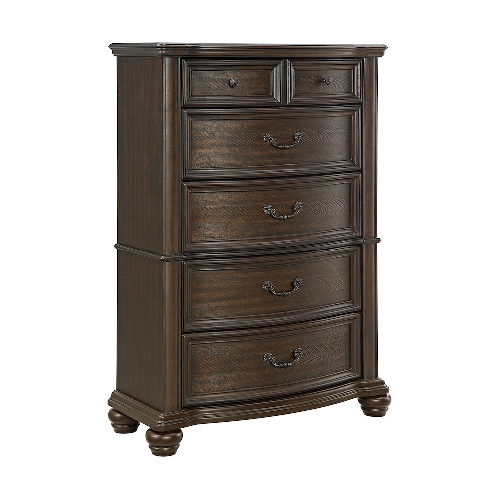 Brunswick 5-Drawer Chest in Mahogany. Picture 1