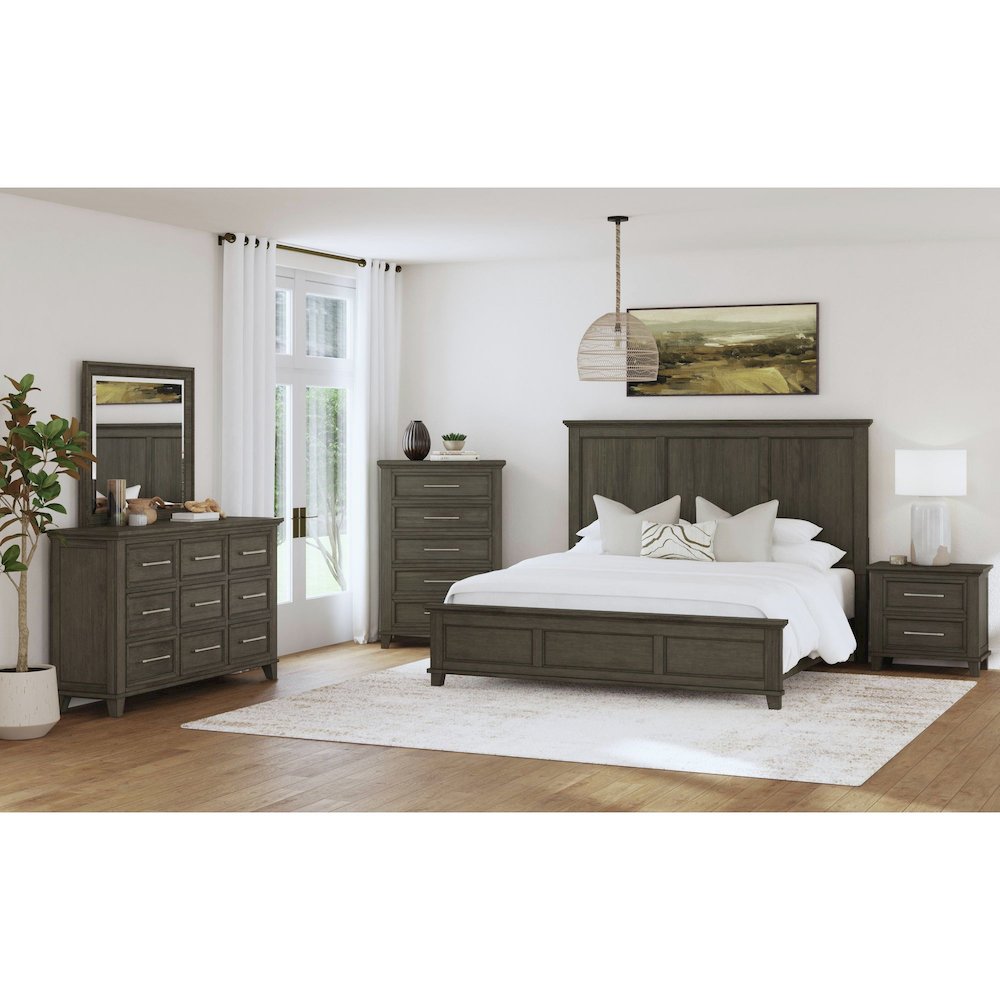 Canterbury King Panel Bed in Grey. Picture 6