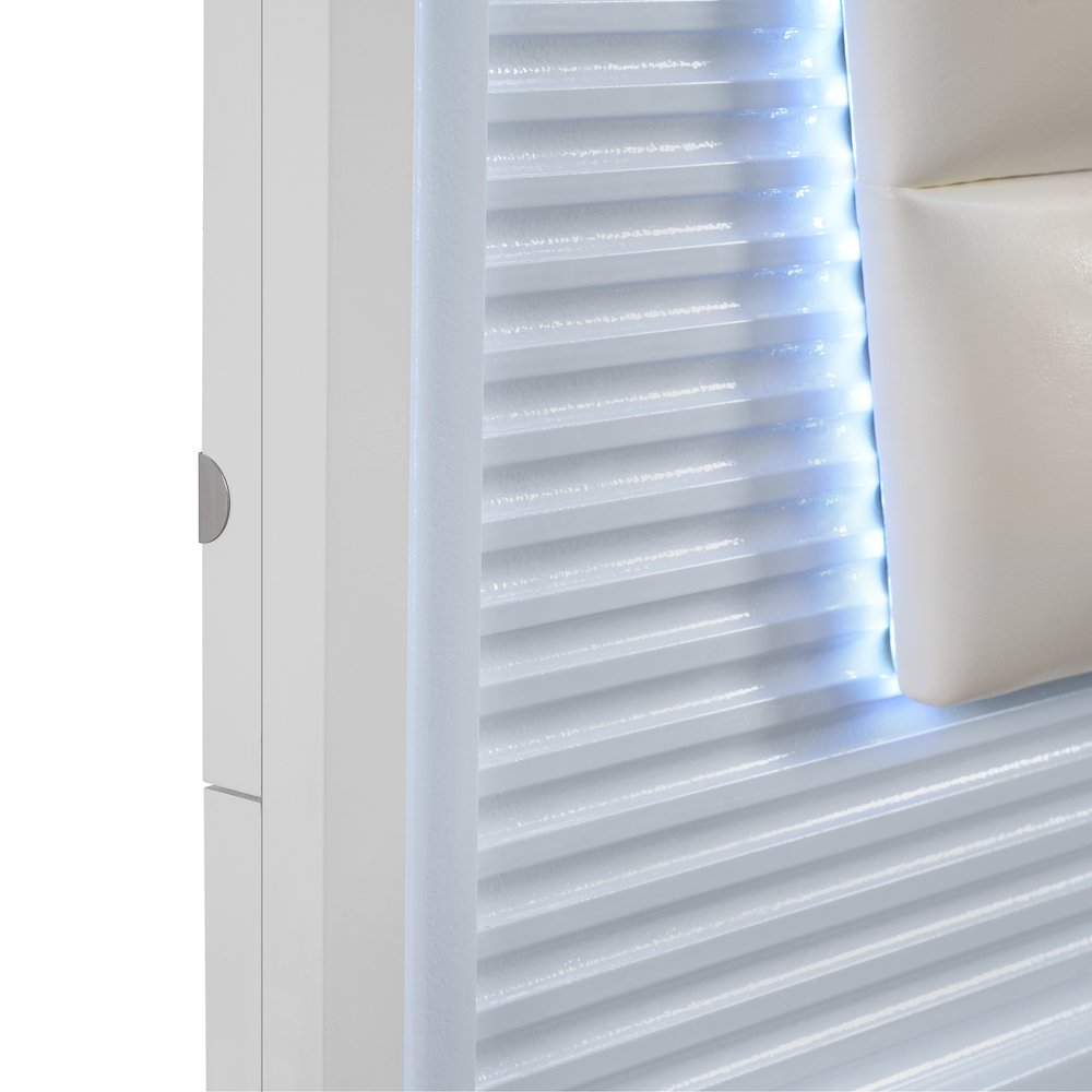 Xena Full UPH 5PC Bedroom Set with Lights in White. Picture 8