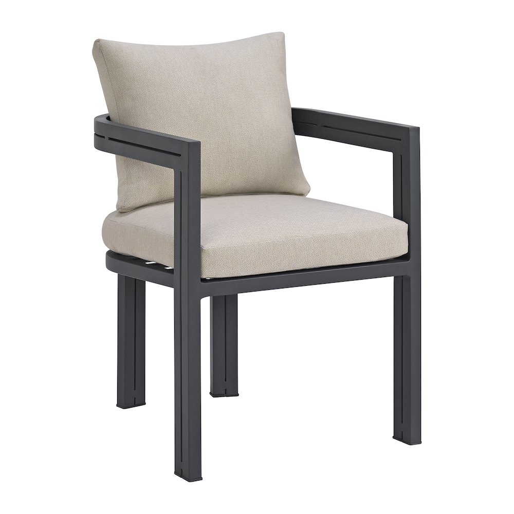 Playa Dining Chair - Dark Grey and Olefin Beige (2 Per Carton). Picture 2