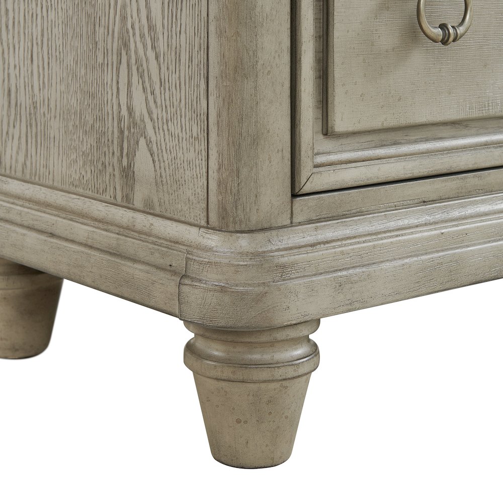 Emiko King Panel 5PC Bedroom Set with Door Chest in Light Grey. Picture 18