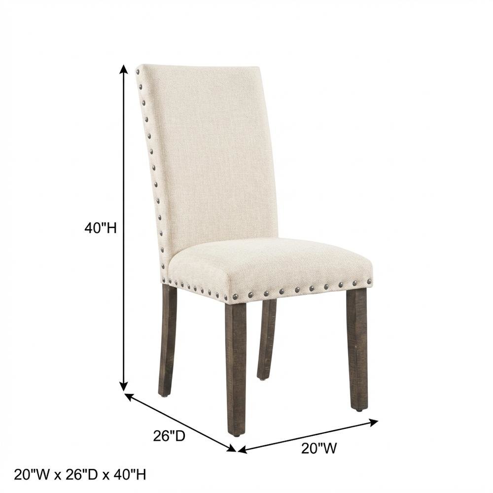 Upholstered Side Chair, Traditional Accent Dining Chair,White Set of 2. Picture 4