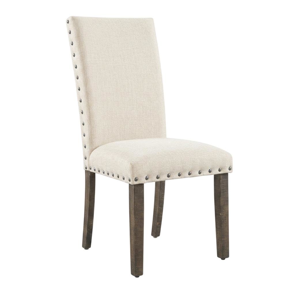 Upholstered Side Chair, Traditional Accent Dining Chair,White Set of 2. Picture 5
