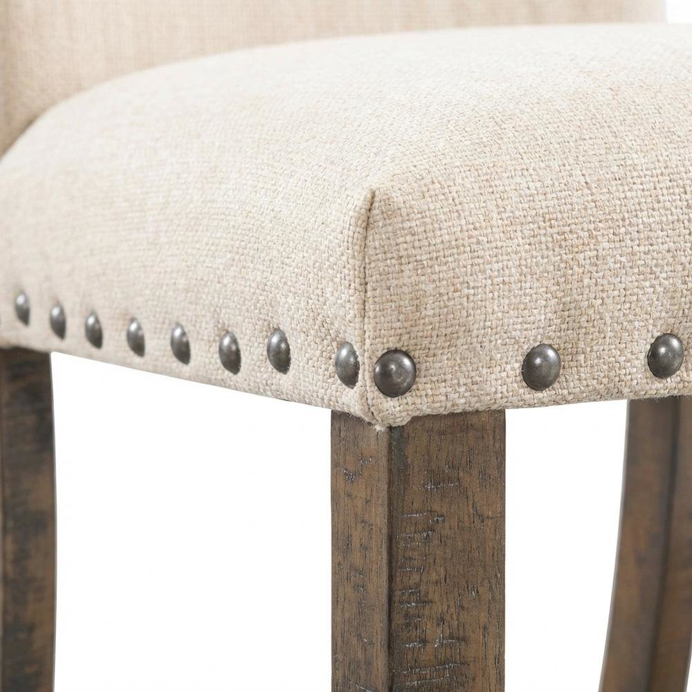 Upholstered Side Chair, Traditional Accent Dining Chair,White Set of 2. Picture 7