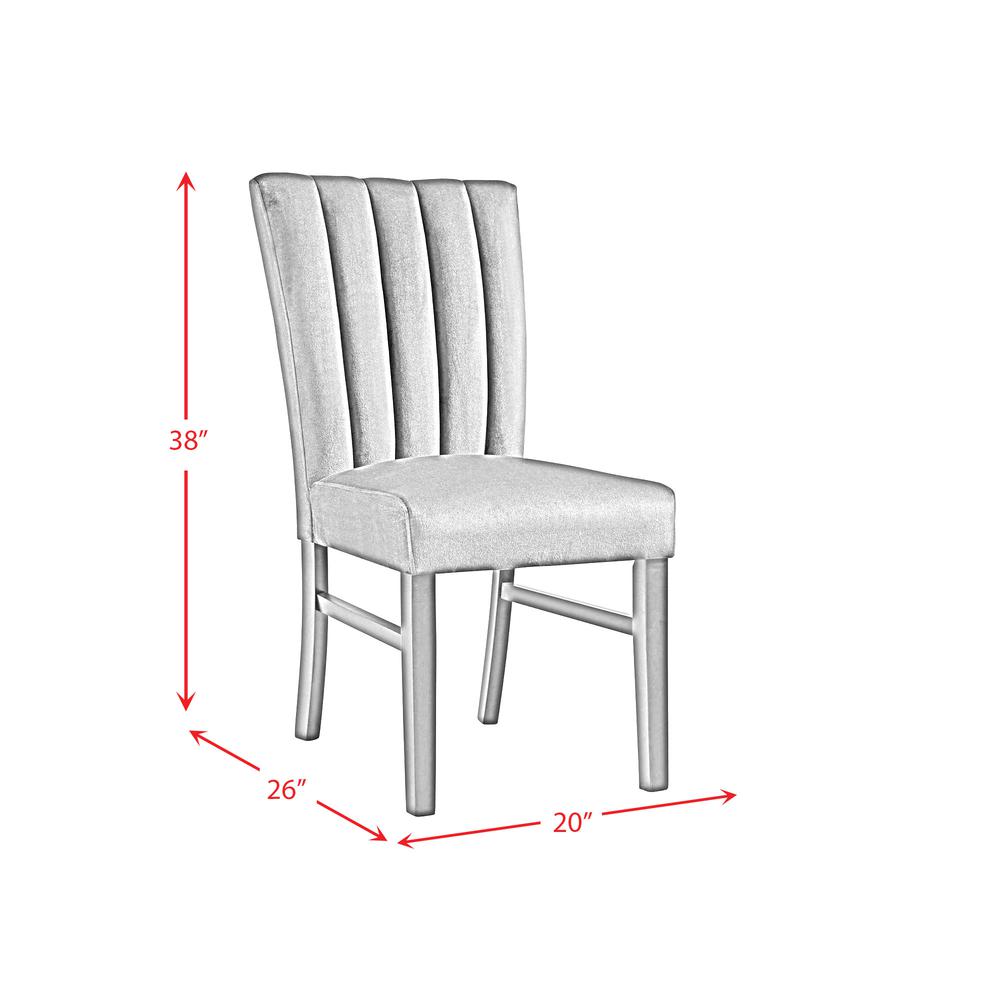 Odette Side Chair in Grey Velvet (2 Per Pack). Picture 6