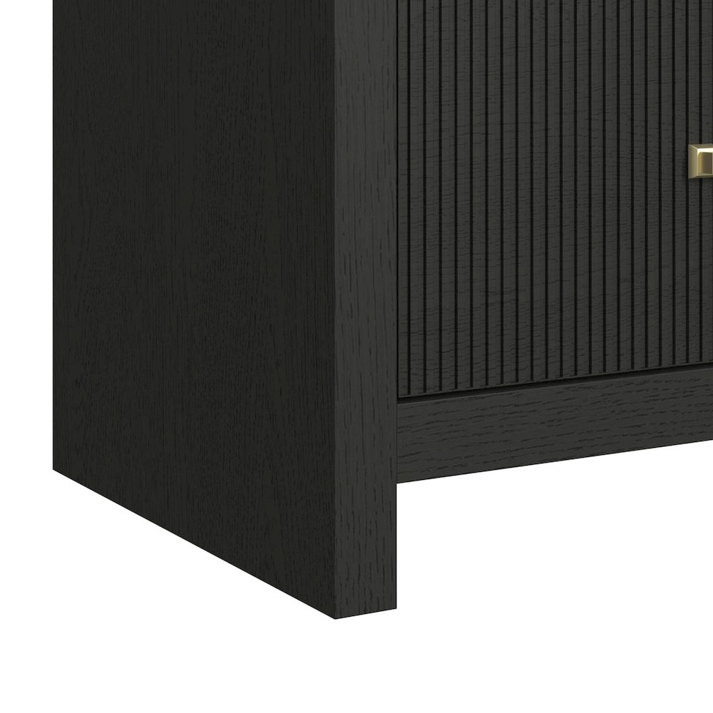 Ridgemont 2-Drawer Nightstand with USB in Black with Grain. Picture 6