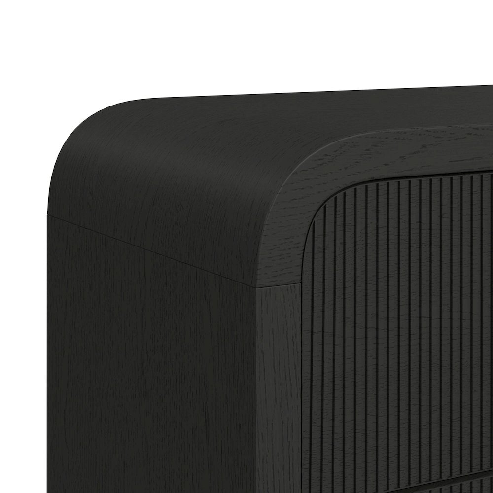 Ridgemont 2-Drawer Nightstand with USB in Black with Grain. Picture 4