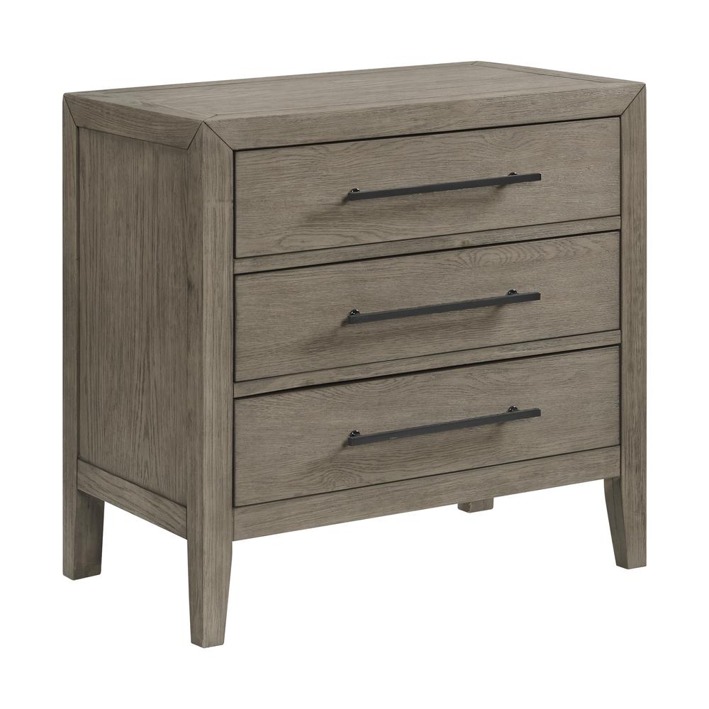 Armes 3-Drawer Nightstand in Grey. Picture 1