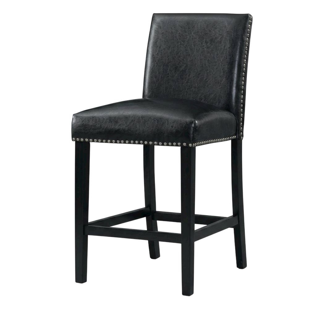 Upholstered Counter Height Side Chair, Transitional Accent Chair,Black, Set of 2. Picture 5