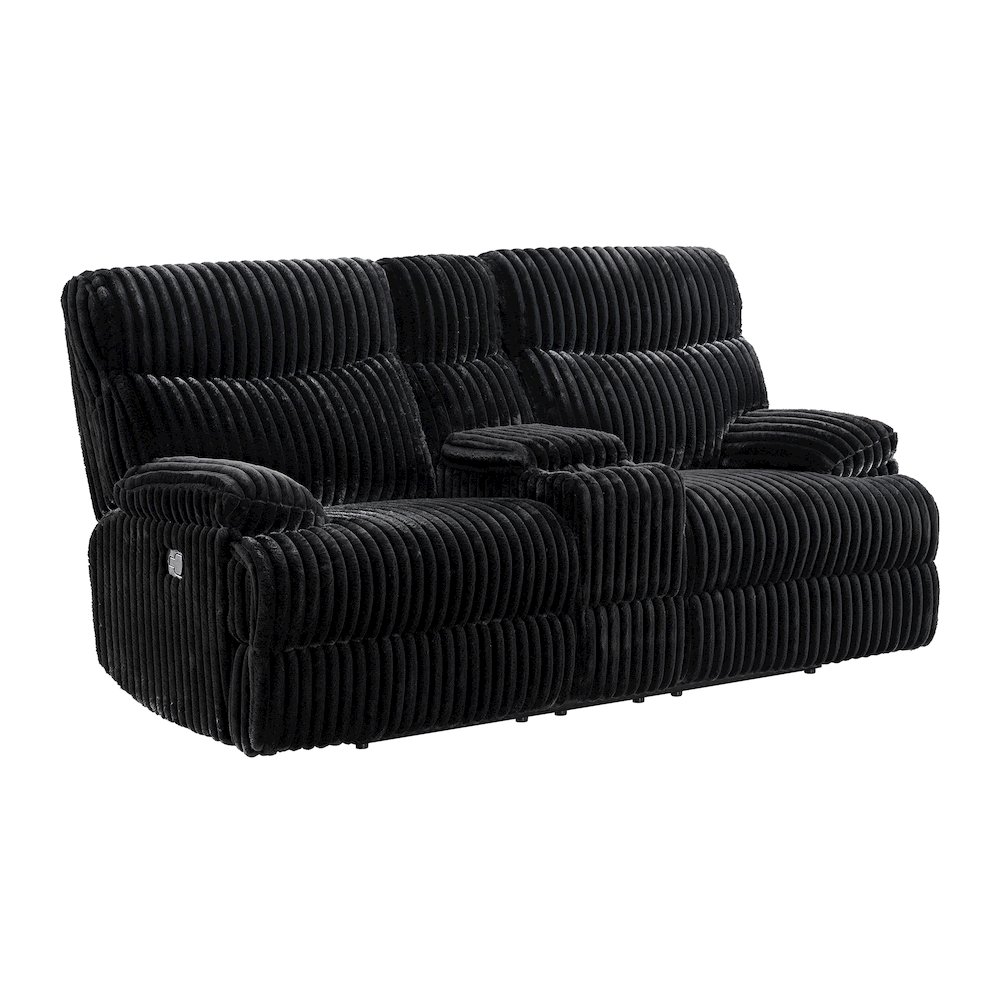 Admiral 3PC Living Room Set in Masis Black-Sofa, Loveseat & Recliner. Picture 3