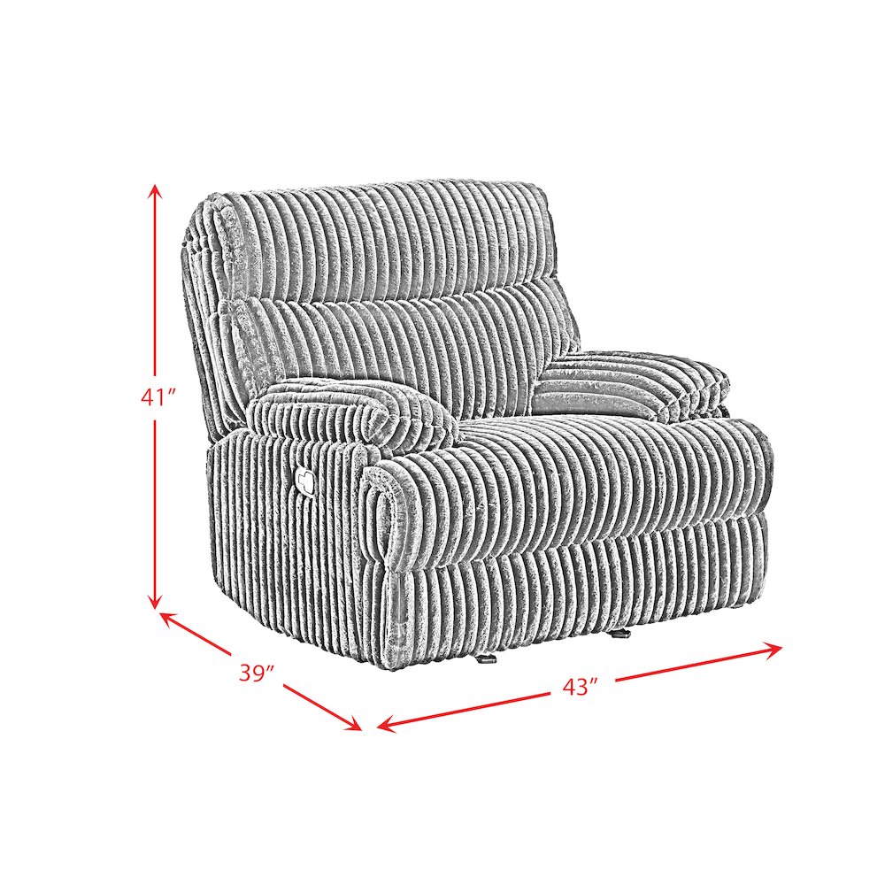 Admiral 3PC Living Room Set in Masis Black-Sofa, Loveseat & Recliner. Picture 12