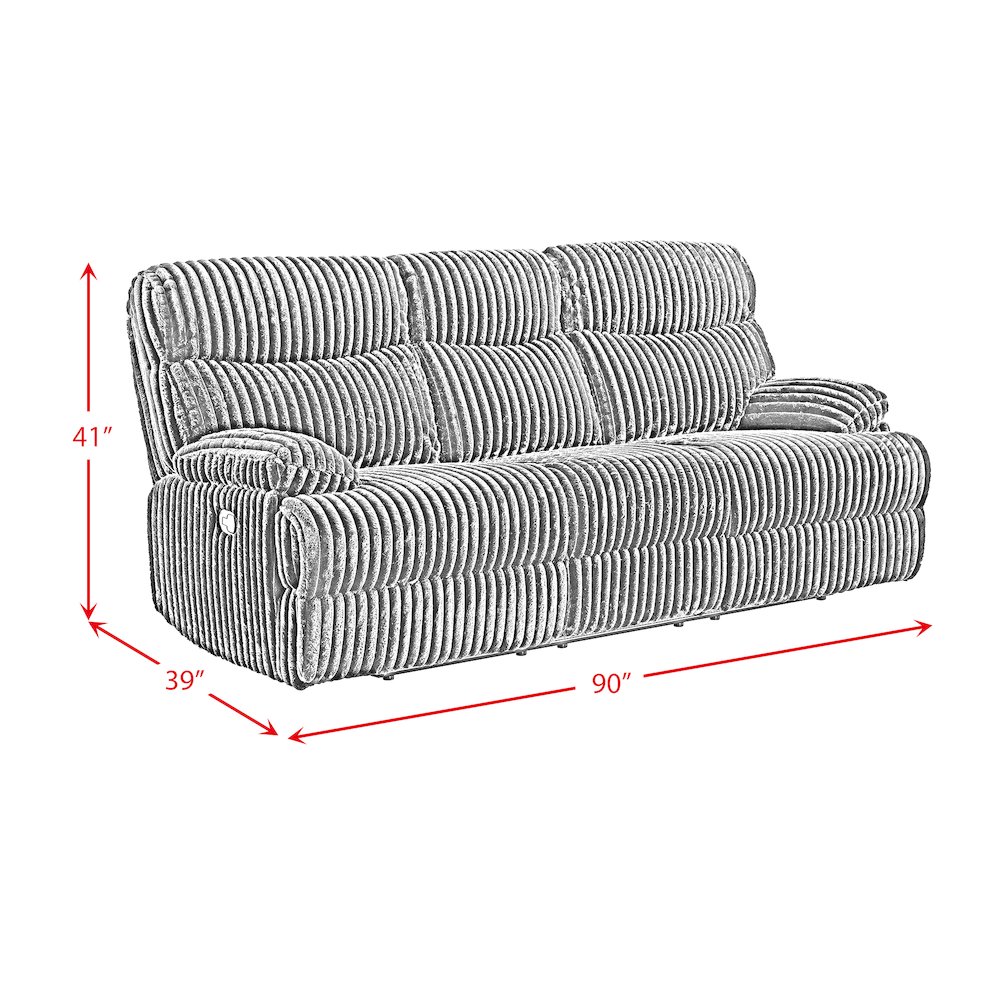 Admiral 3PC Living Room Set in Masis Black-Sofa, Loveseat & Recliner. Picture 10