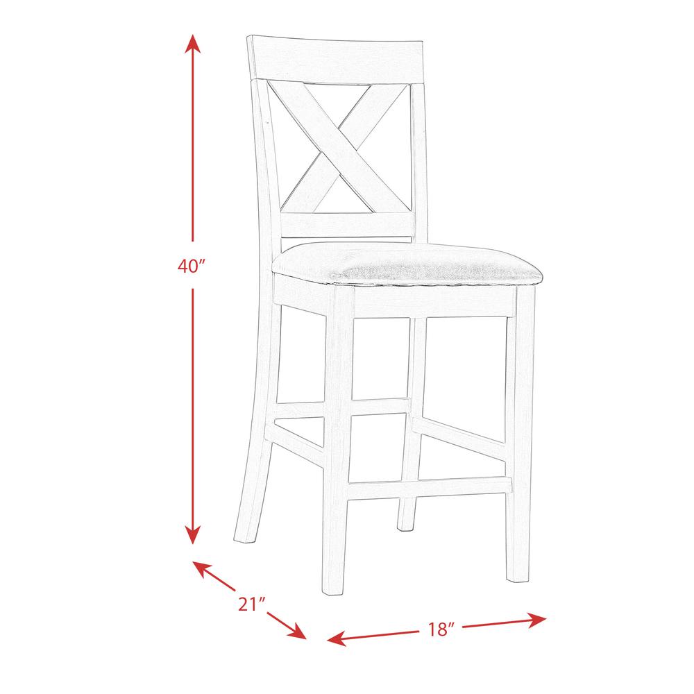 Alexa Counter Height Side Chair Set in Cherry. Picture 7