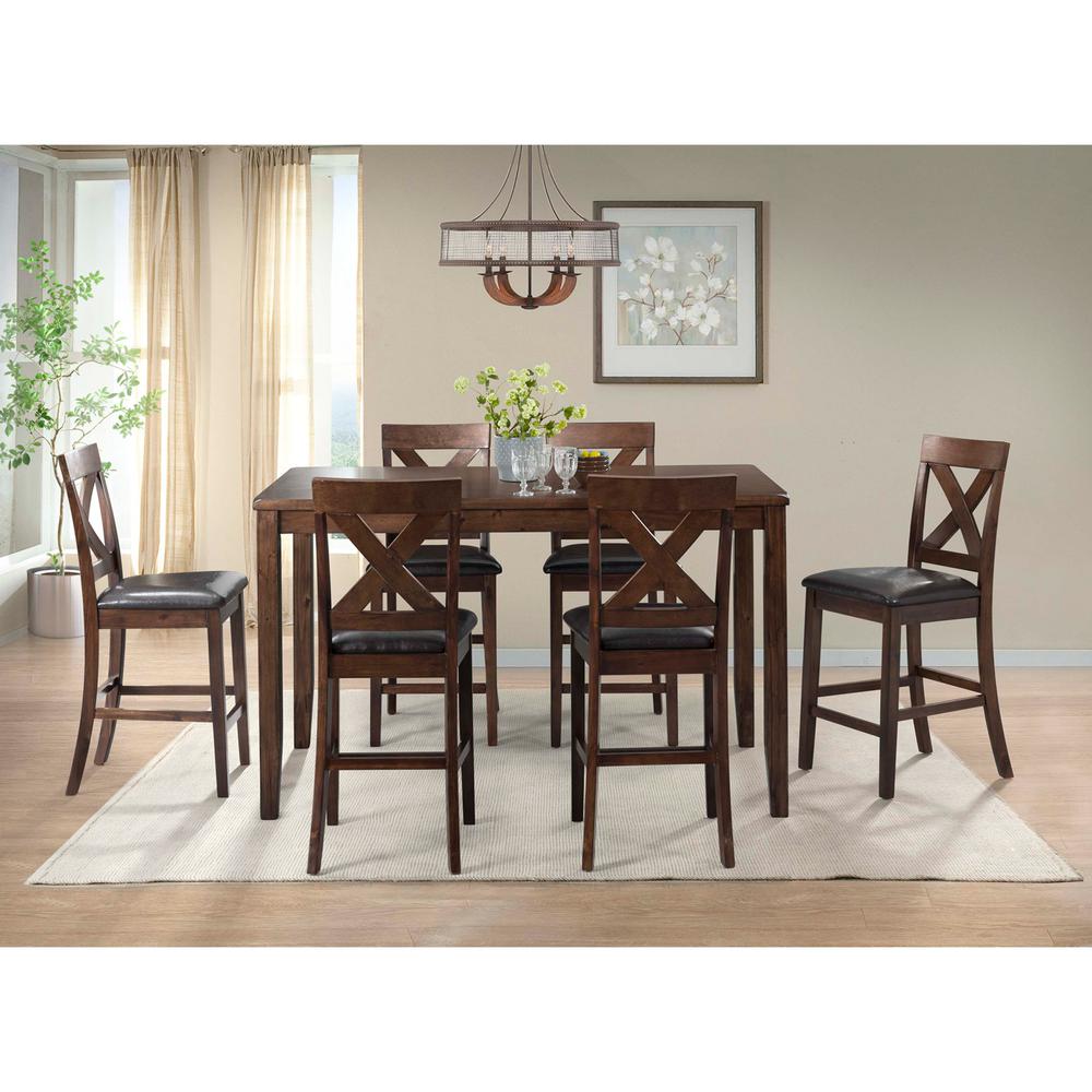Alexa Counter Height Side Chair Set in Cherry. Picture 2