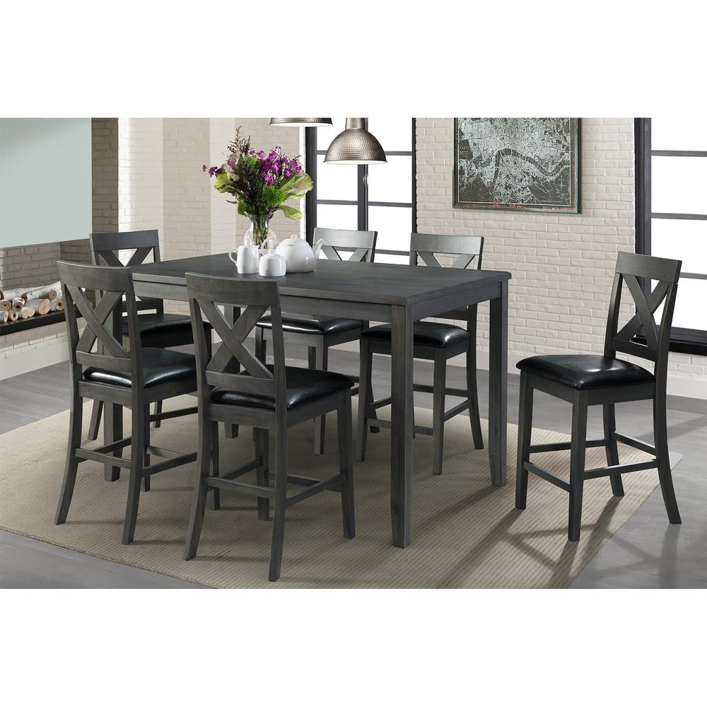 Alexa Counter Height Side Chair Set in Gray. Picture 2