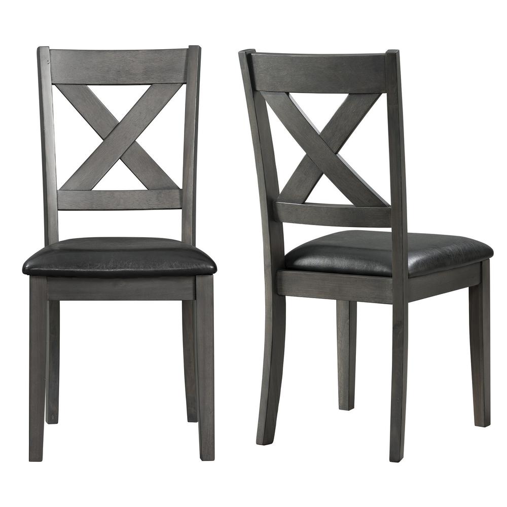 Alexa Standard Height Side Chair Set in Gray. Picture 1