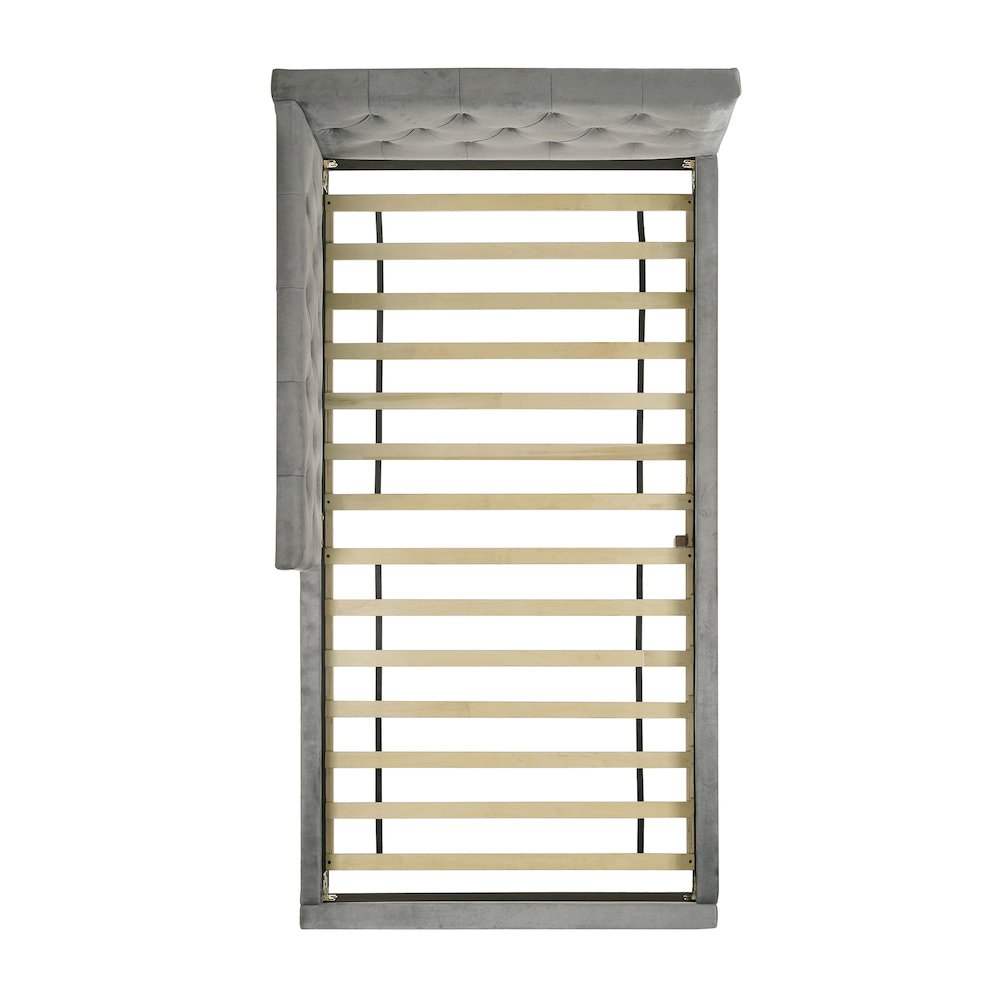 Juniper Twin UPH Corner Bed with LED and USB in Grey. Picture 5