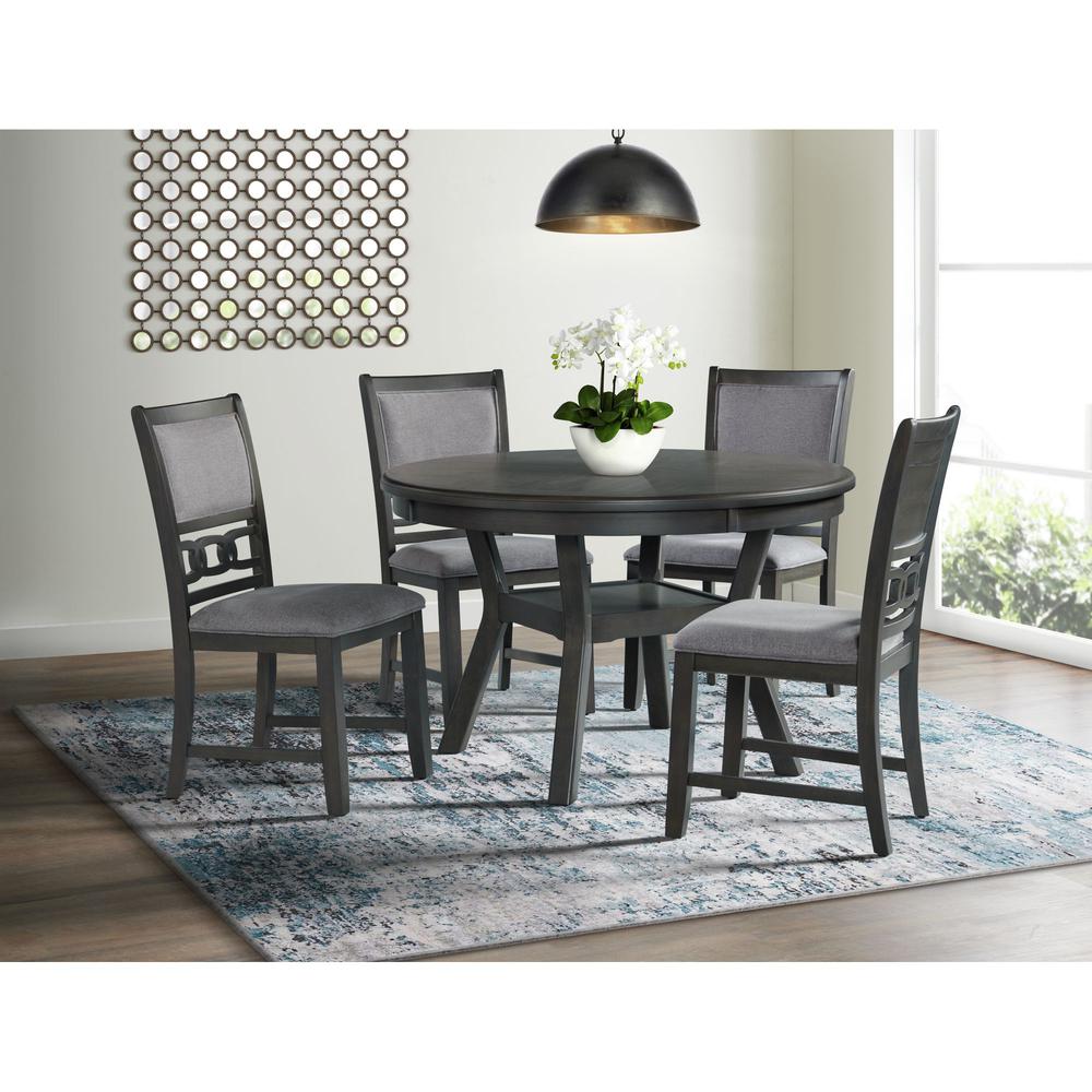 Taylor Standard Height 5PC Dining Set-Table and Four Side Chairs in Gray. Picture 1