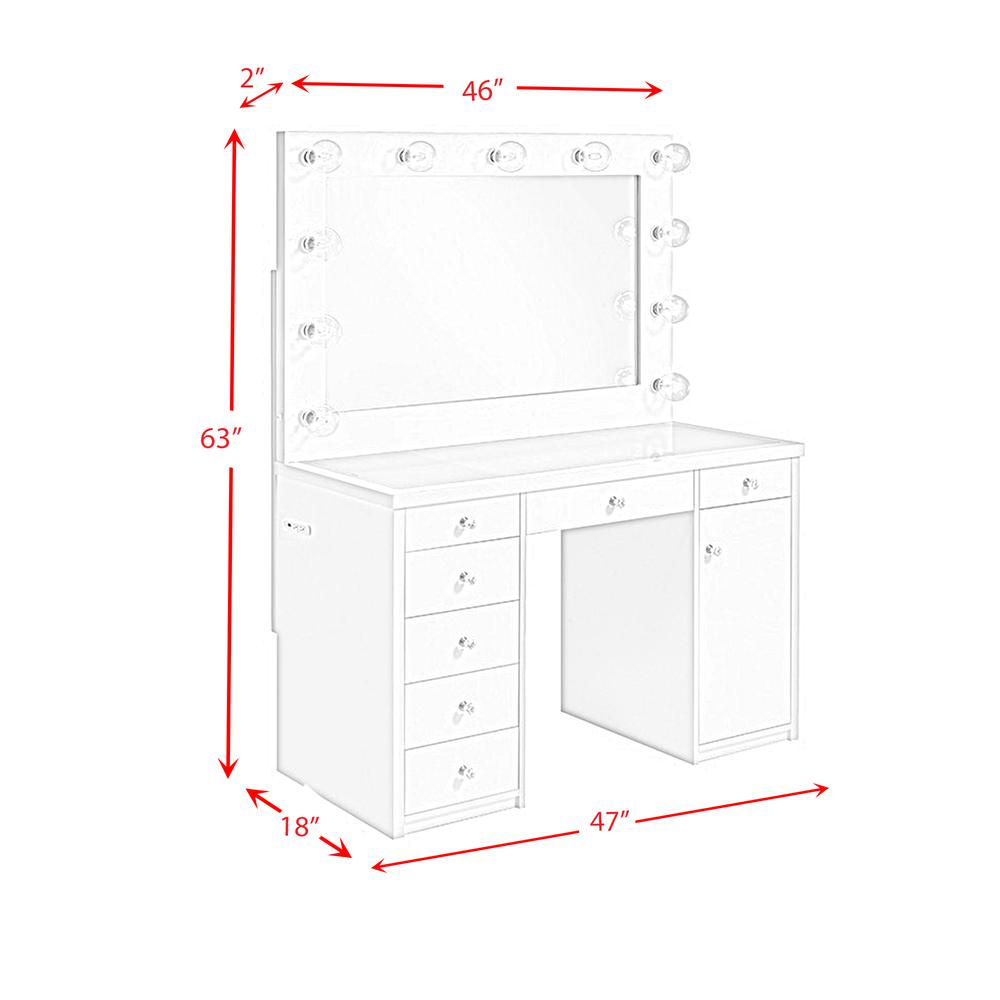 Adeline 2Pc Vanity Set in White. Picture 5