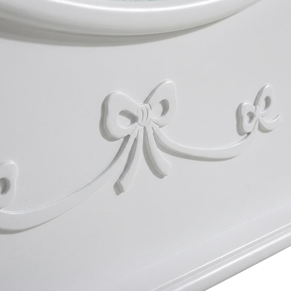 Okume Twin Platform Bed with Storage Trundle, Twin Bed with Storage, White. Picture 6