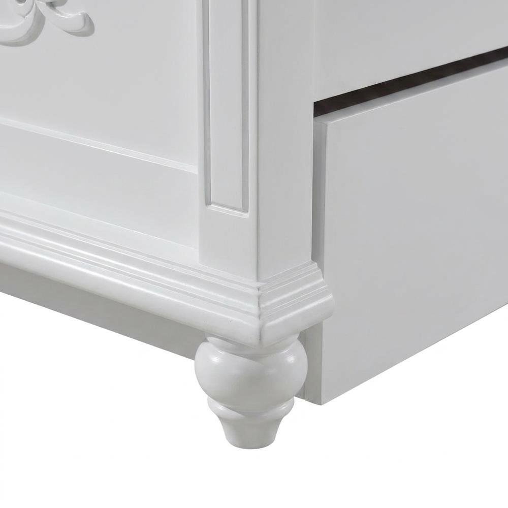 Okume Twin Platform Bed with Storage Trundle, Twin Bed with Storage, White. Picture 7