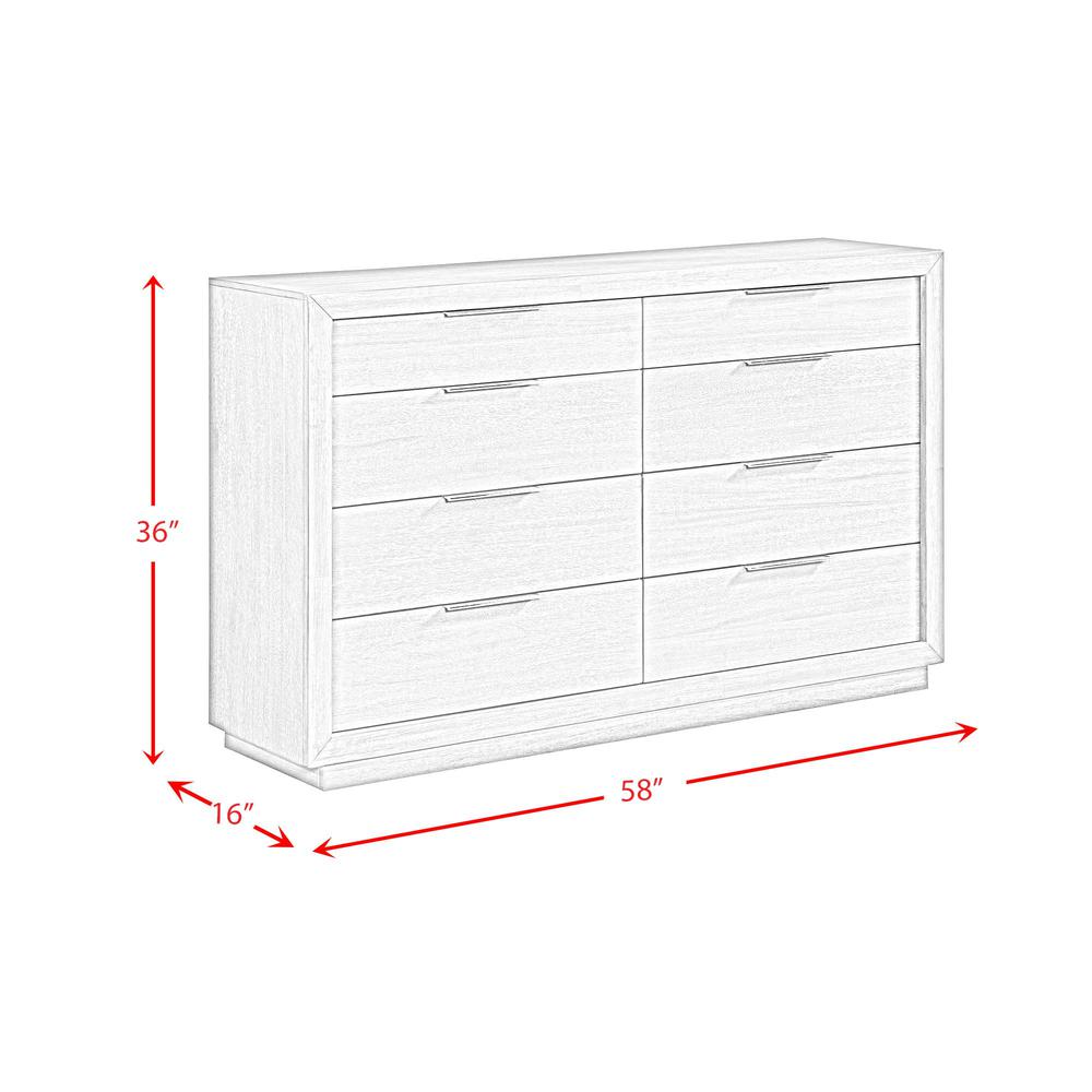 Cadia 8-Drawer Dresser in Grey. Picture 3