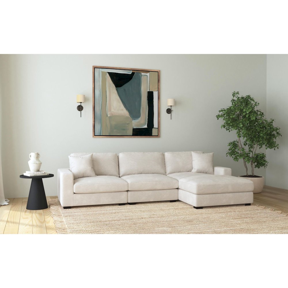 Mesa Modular 3PC Sectional Set with RHF Chaise in Steno Beige. Picture 4