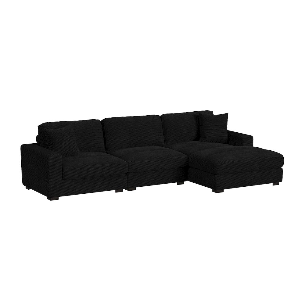 Arizona 3PC Sectional Set with RHF Chaise in Steno Black. Picture 1