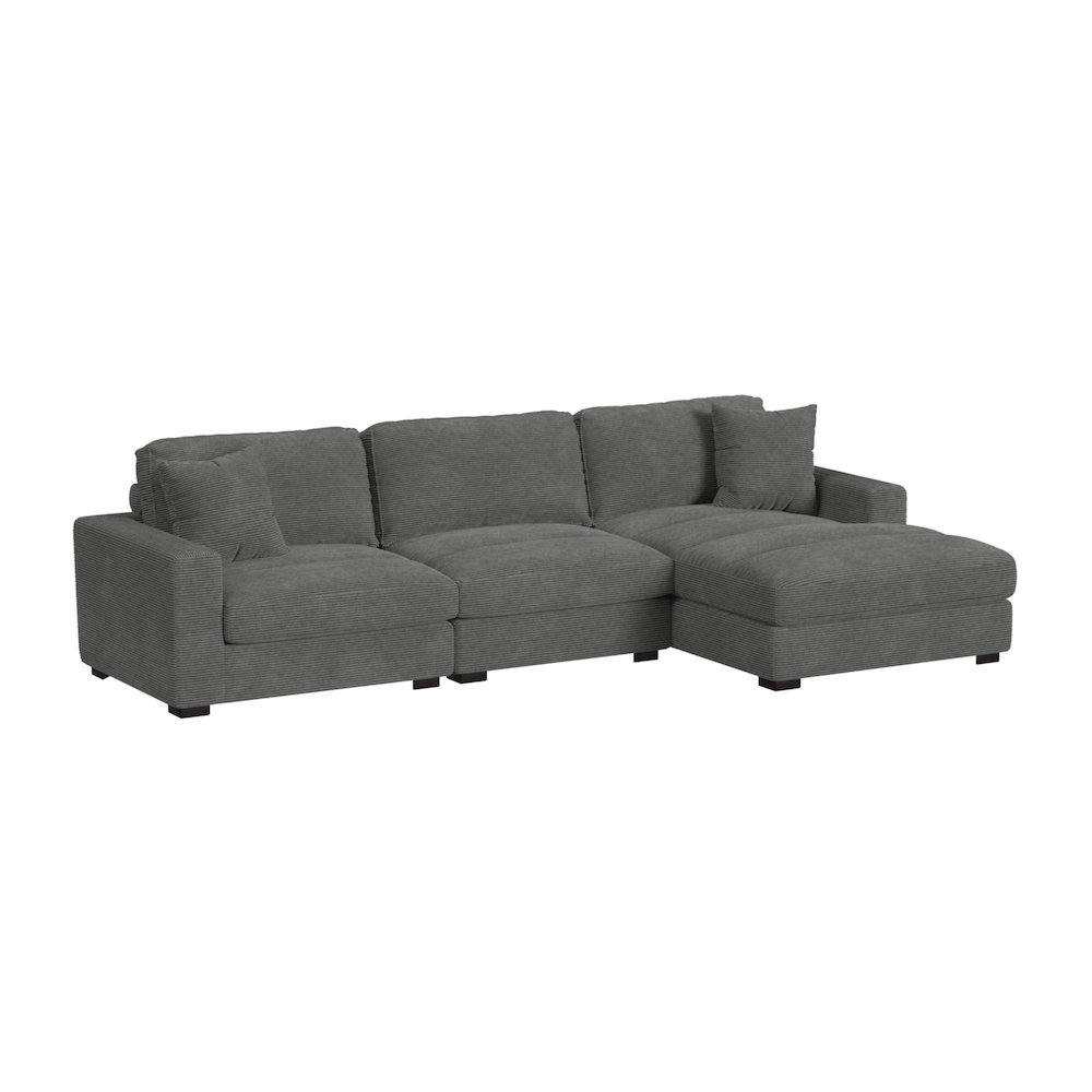 Mesa Modular 3PC Sectional Set with RHF Chaise in Steno Charcoal. Picture 1