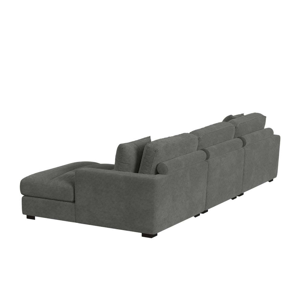 Mesa Modular 3PC Sectional Set with RHF Chaise in Steno Charcoal. Picture 3