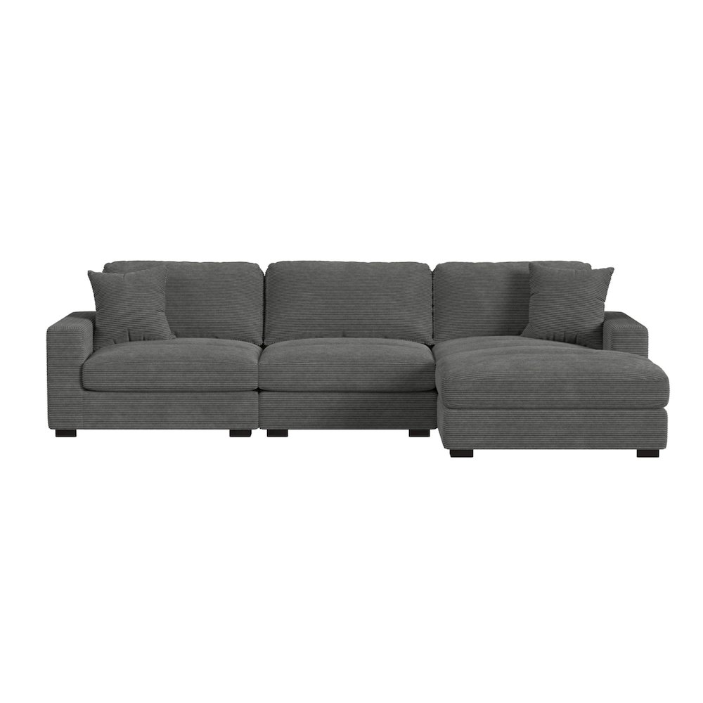 Mesa Modular 3PC Sectional Set with RHF Chaise in Steno Charcoal. Picture 2
