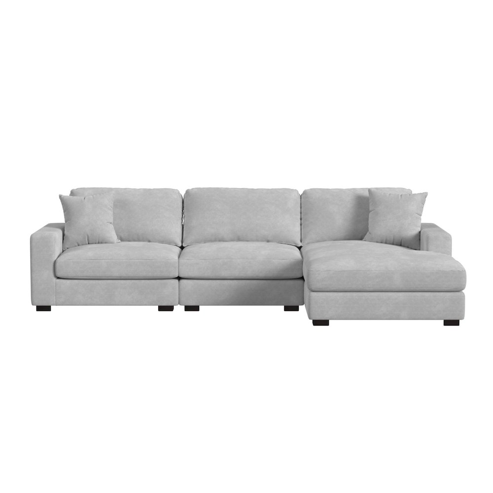 Mesa Modular 3PC Sectional Set with RHF Chaise in Steno Stone. Picture 2