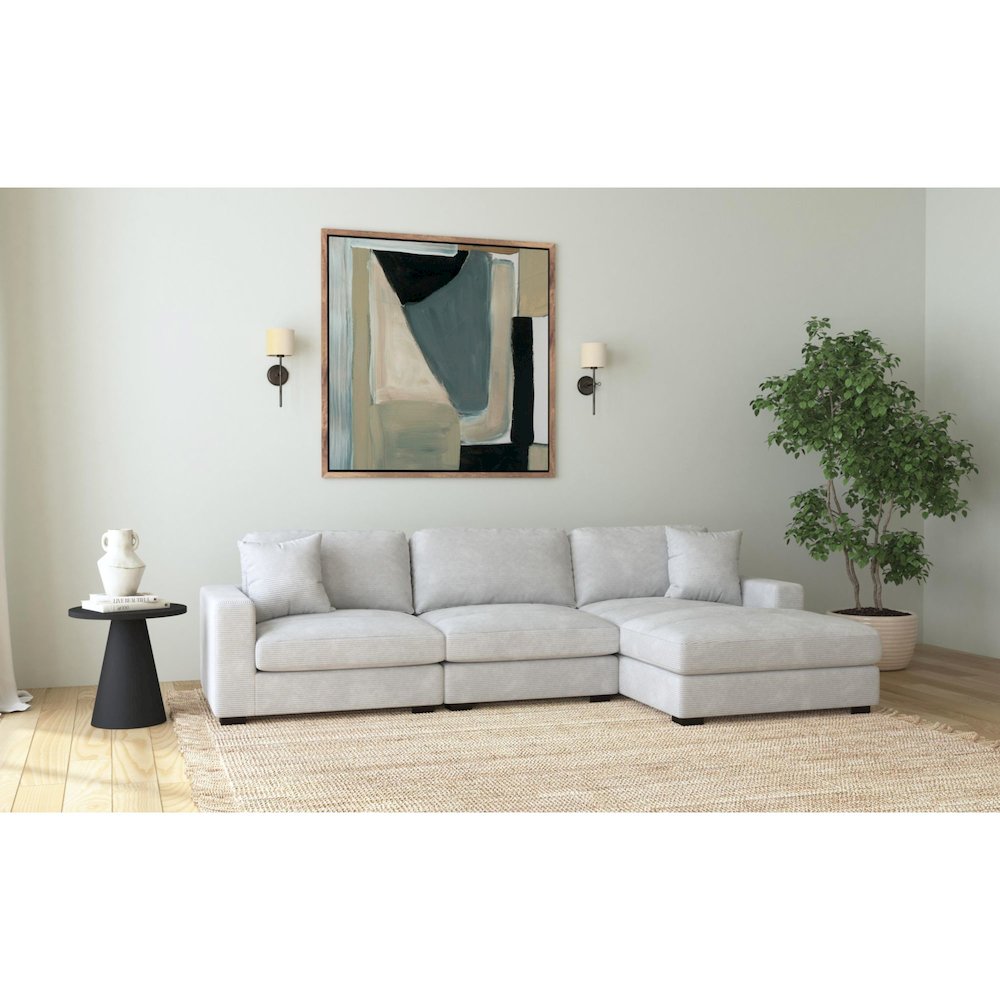 Mesa Modular 3PC Sectional Set with RHF Chaise in Steno Stone. Picture 3
