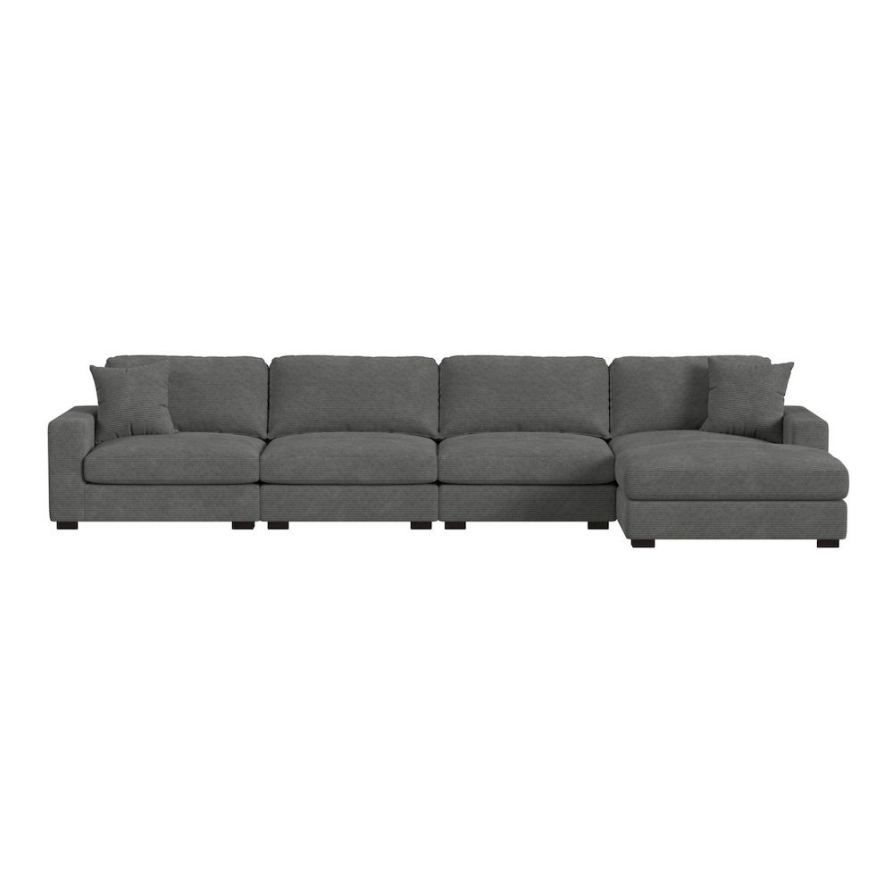 Mesa Modular 4PC Sectional Set with RHF Chaise in Steno Charcoal. Picture 2