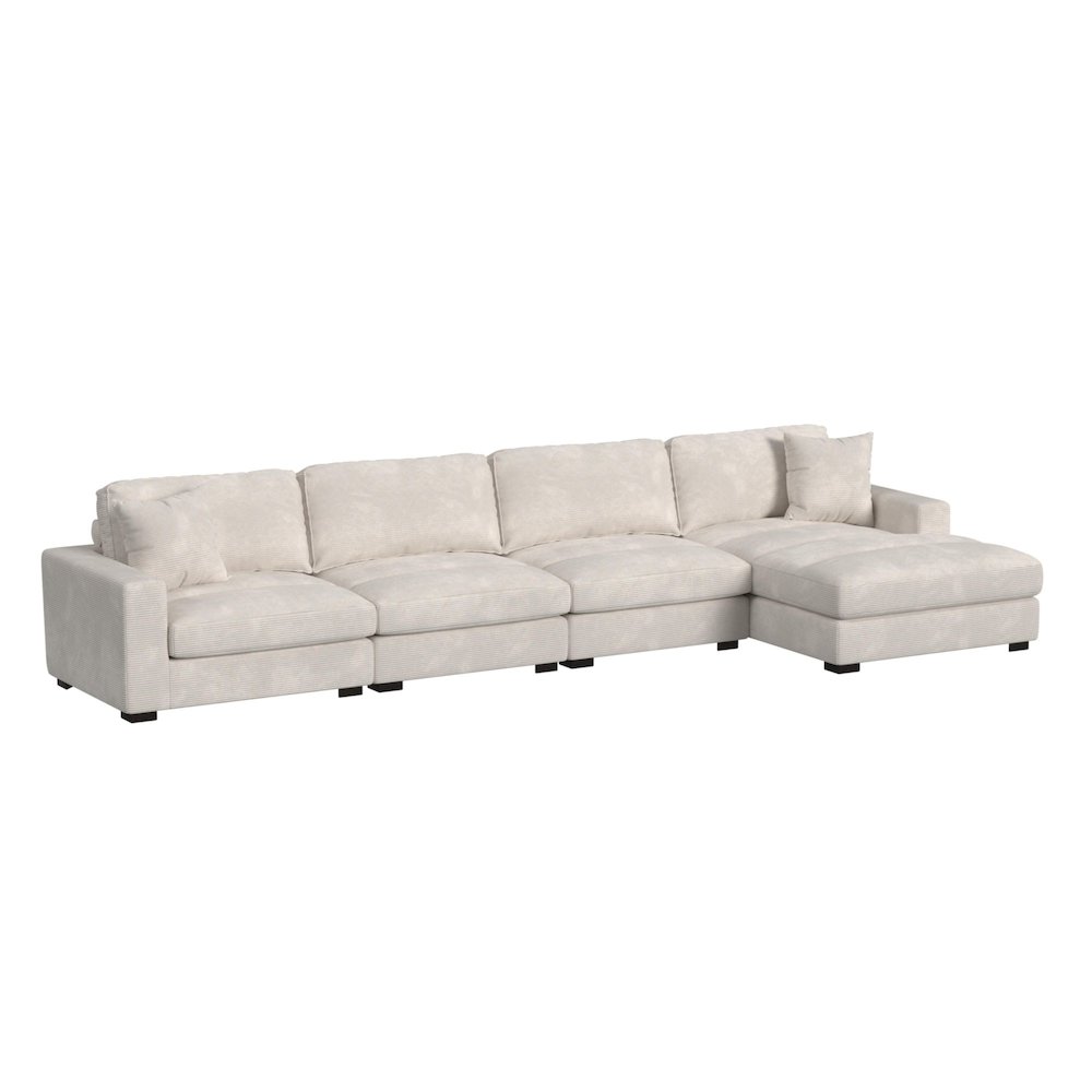 Mesa Modular 4PC Sectional Set with RHF Chaise in Steno Beige. Picture 1