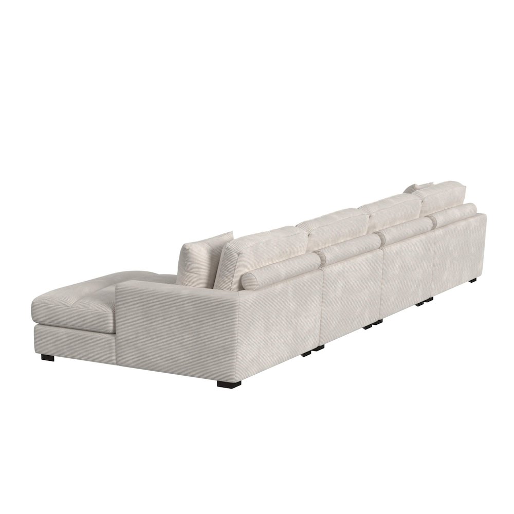 Mesa Modular 4PC Sectional Set with RHF Chaise in Steno Beige. Picture 3