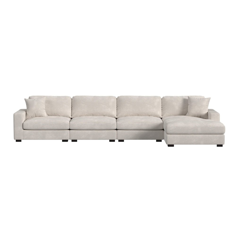 Mesa Modular 4PC Sectional Set with RHF Chaise in Steno Beige. Picture 2