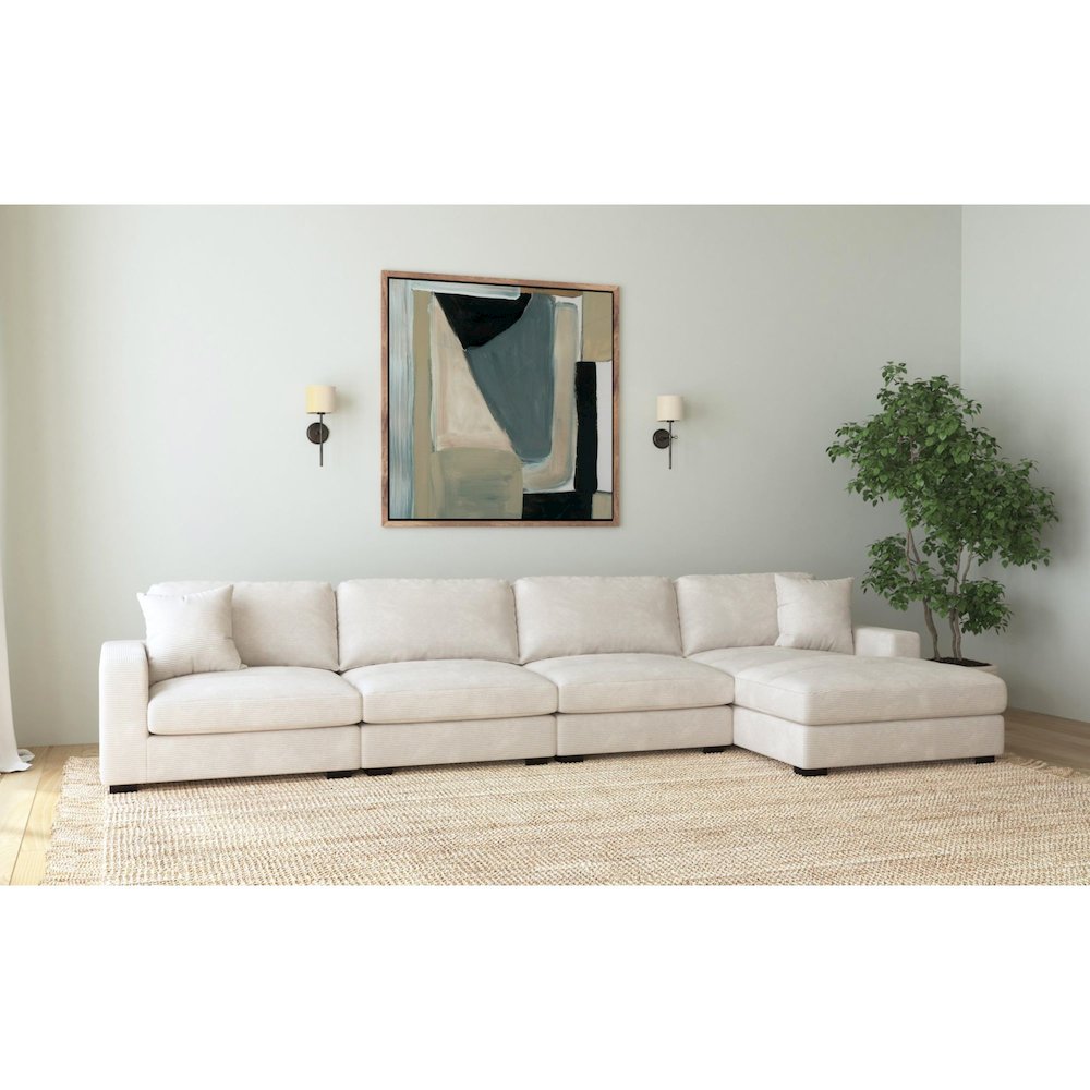 Mesa Modular 4PC Sectional Set with RHF Chaise in Steno Beige. Picture 4