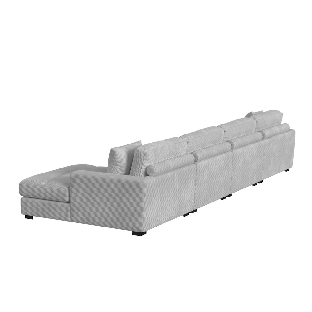 Mesa Modular 4PC Sectional Set with RHF Chaise in Steno Stone. Picture 3