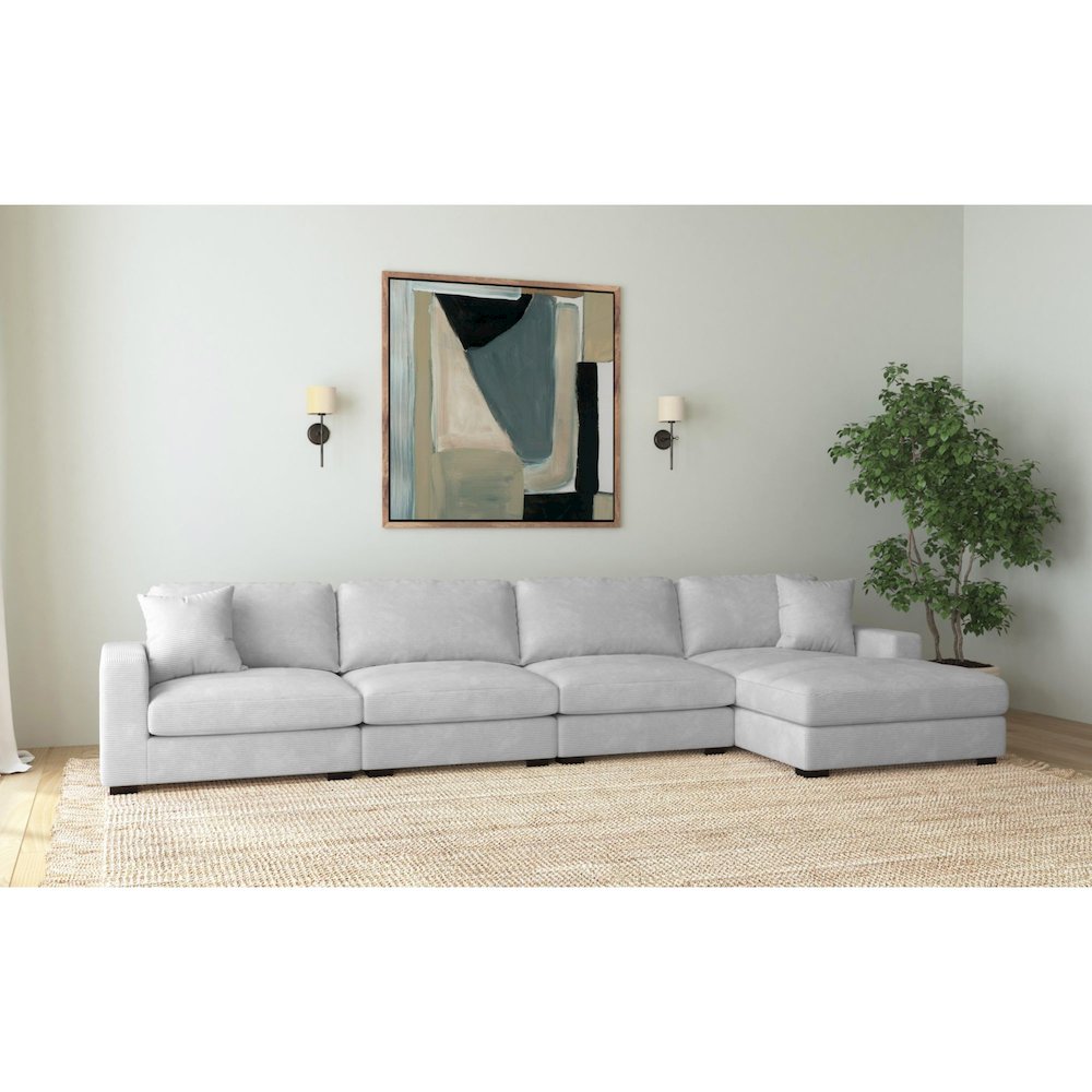 Mesa Modular 4PC Sectional Set with RHF Chaise in Steno Stone. Picture 4